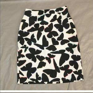 Kate Spade butterfly print pencil skirt
